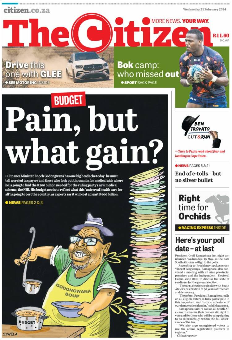 Portada de The Citizen (Sud&aacute;frica)