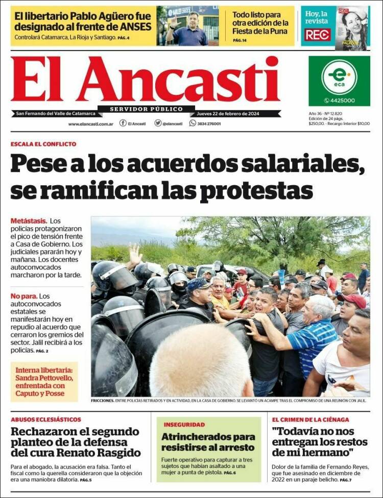 Portada de El Ancasti (Argentina)