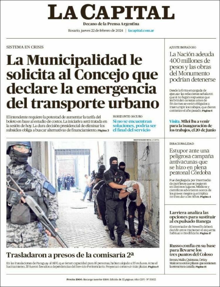 Portada de La Capital - Rosario (Argentina)