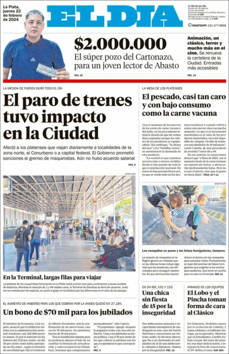 Portada de El Día de la Plata (Argentina)