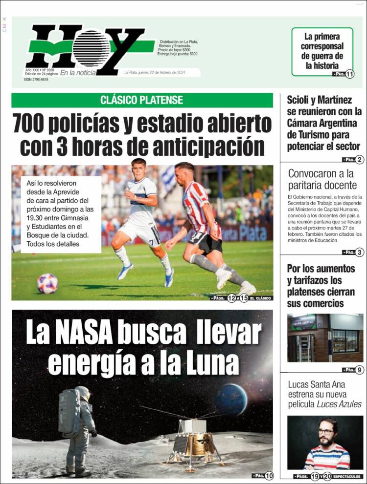 Portada de Diario Hoy (Argentina)