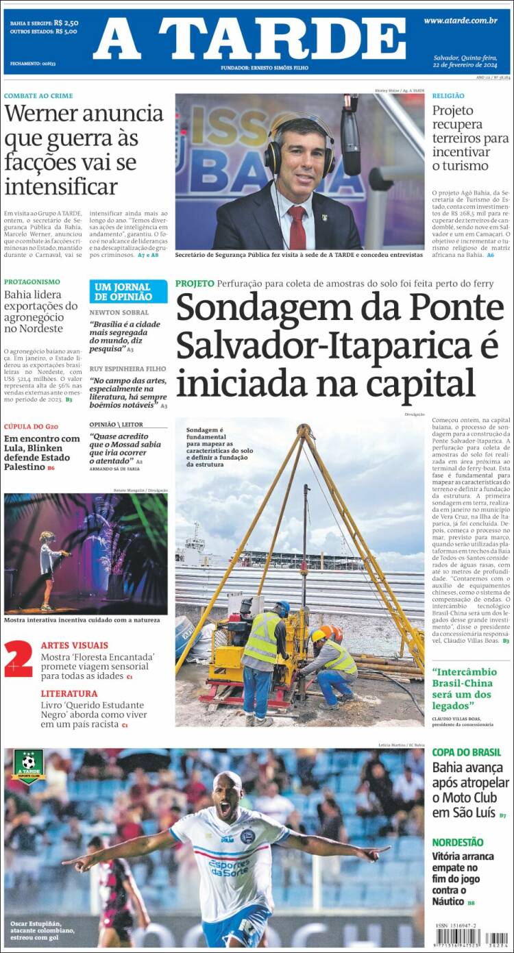 Portada de Diário A Tarde (Brasil)