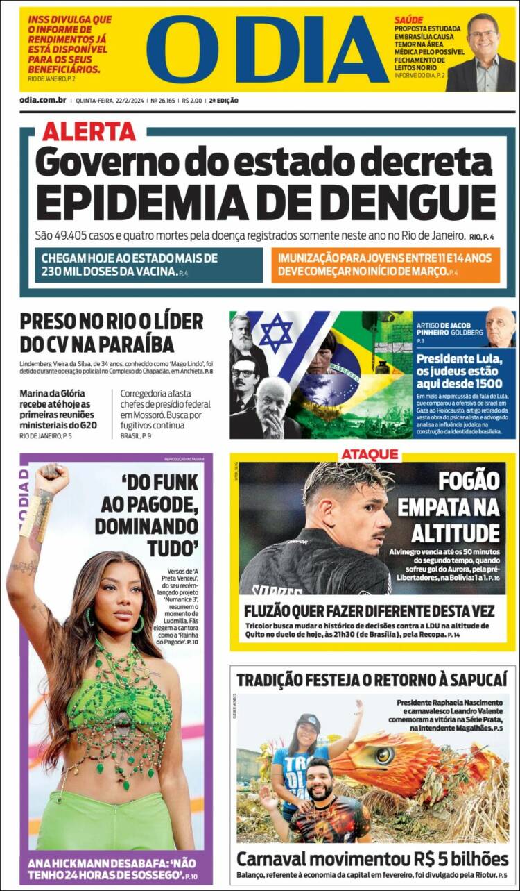 Portada de O Dia (Brasil)