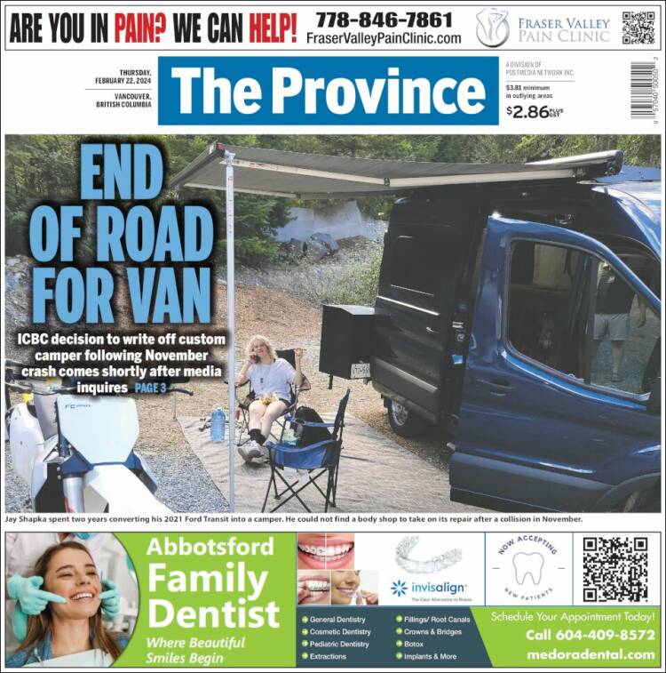 Portada de The Province (Canadá)