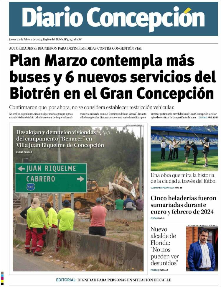 Portada de Diario de Concepción (Chile)
