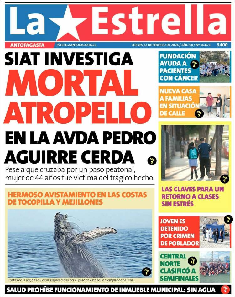 Portada de La Estrella del Norte (Chile)