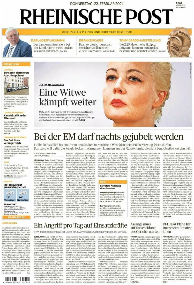 Portada de Rheinische Post (Alemania)