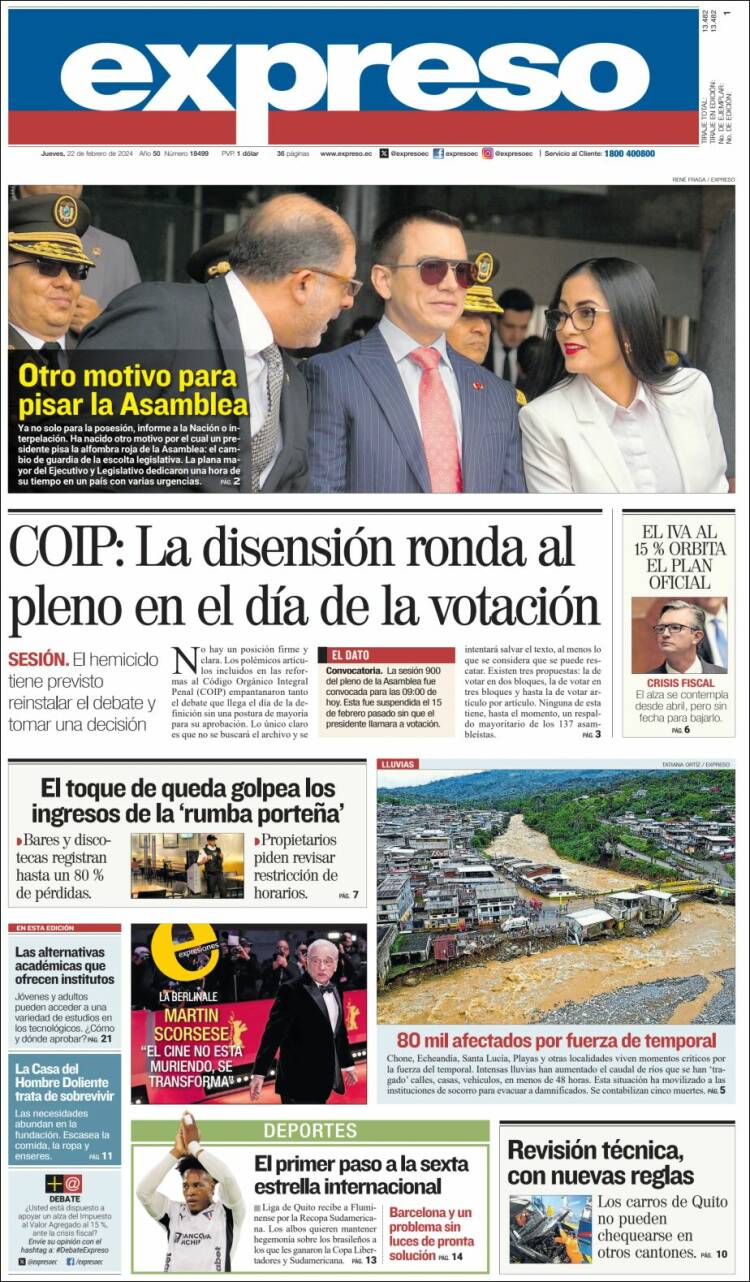 Portada de Expreso (Ecuador)
