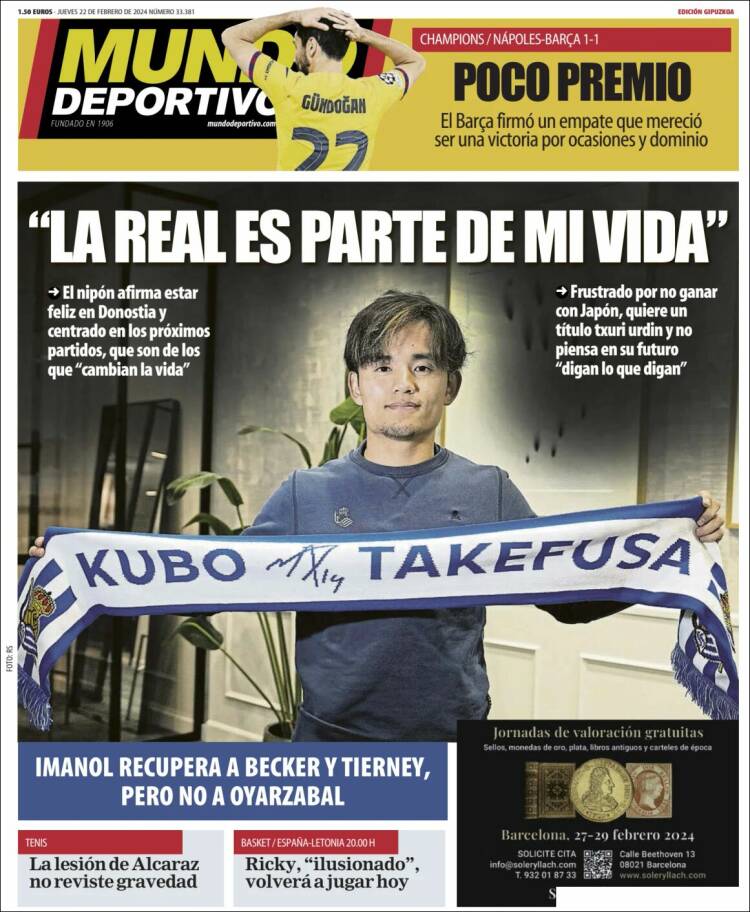 Portada de Mundo Deportivo Gipuzkoa (España)