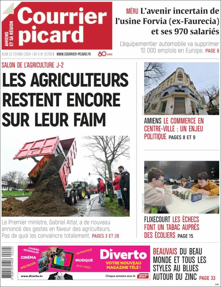 Portada de Courrier Picard (Francia)