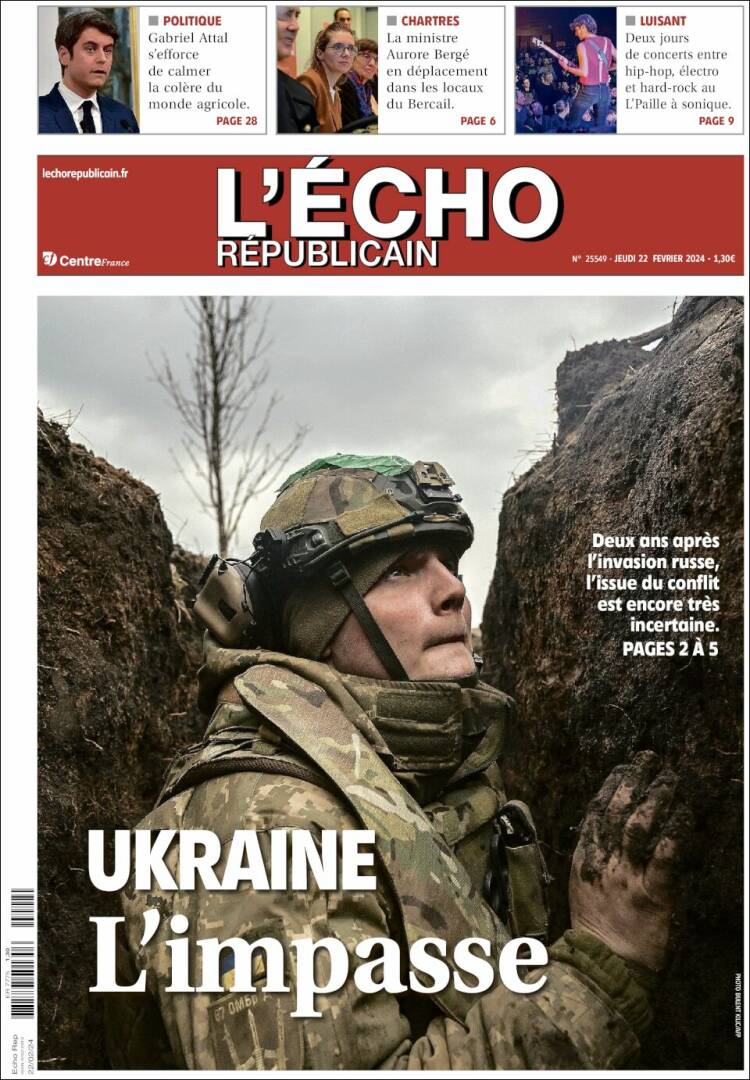 Portada de L'Echo Républicain (Francia)