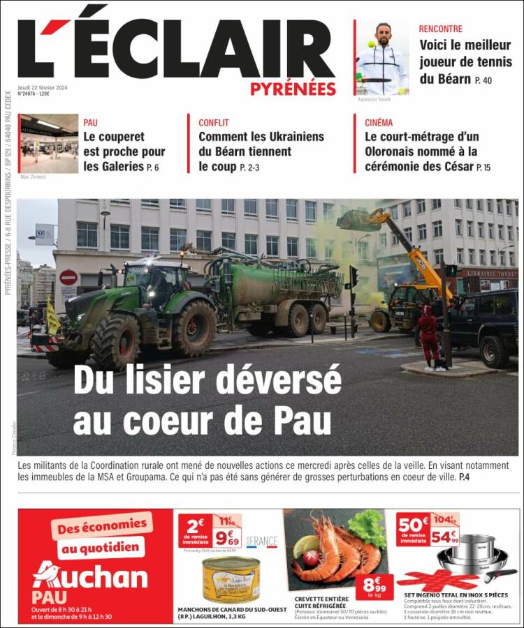 Portada de L'Eclair des Pyrénées (Francia)