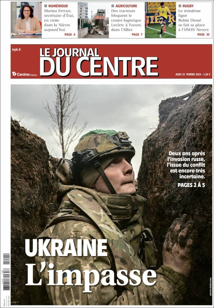 Portada de Le Journal du Centre (Francia)