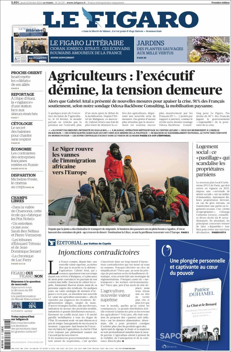 Portada de Le Figaro (Francia)