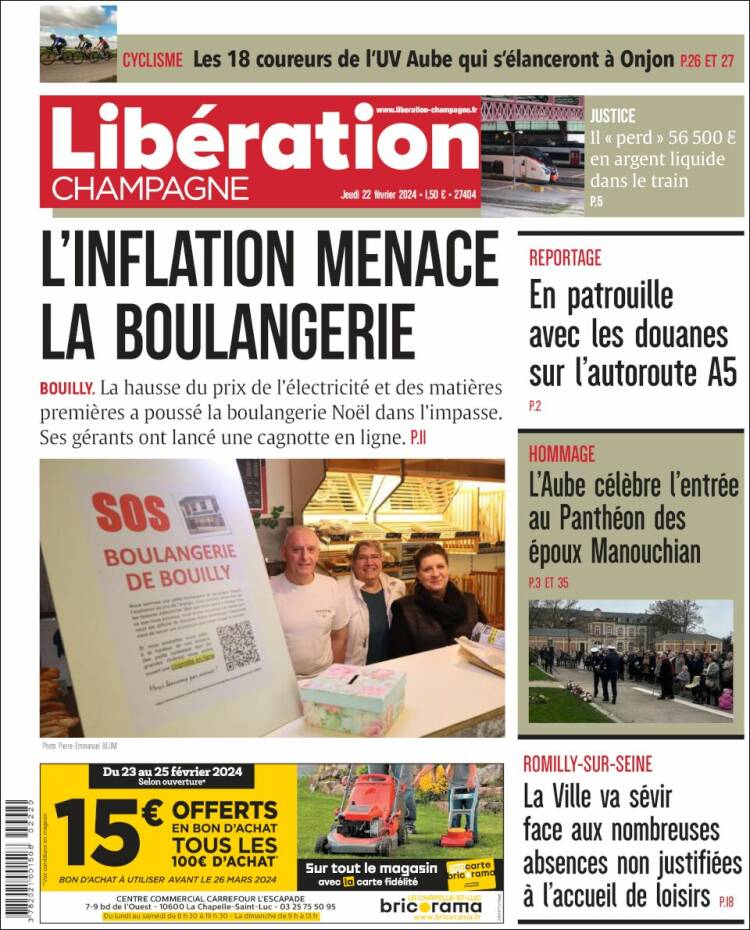 Portada de Libération Champagne (Francia)