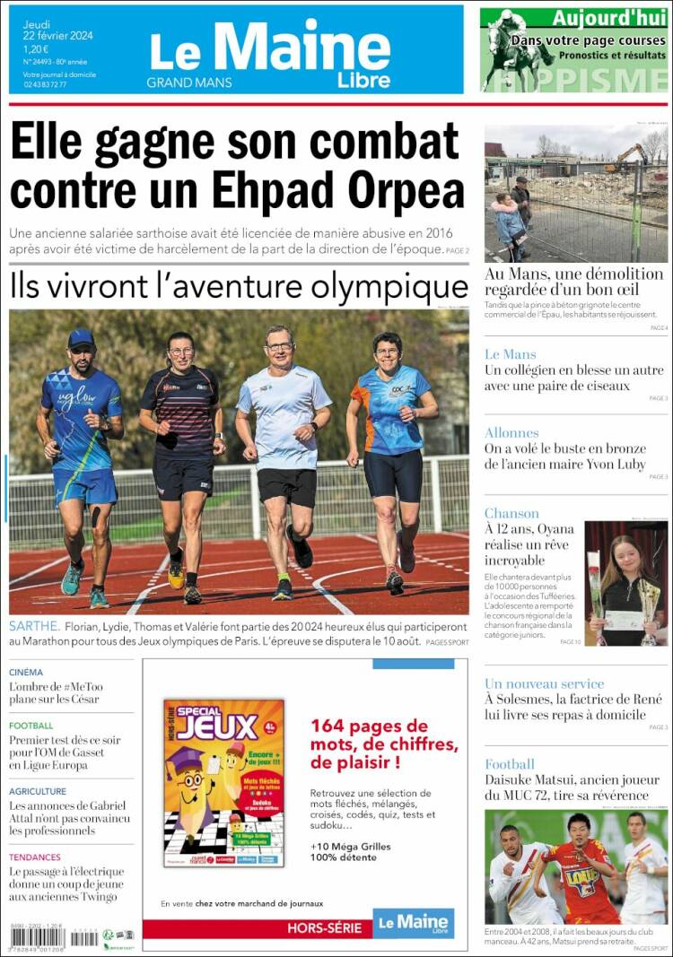 Portada de Le Maine Libre (Francia)