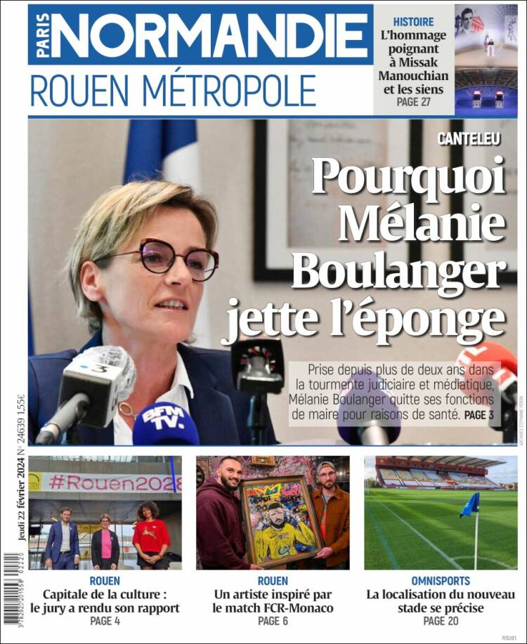 Portada de Paris Normandie (Francia)