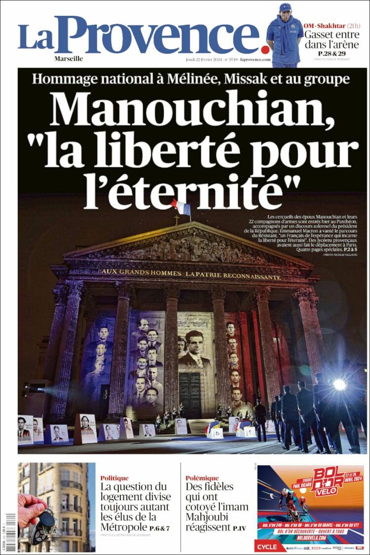 Portada de La Provence (Francia)