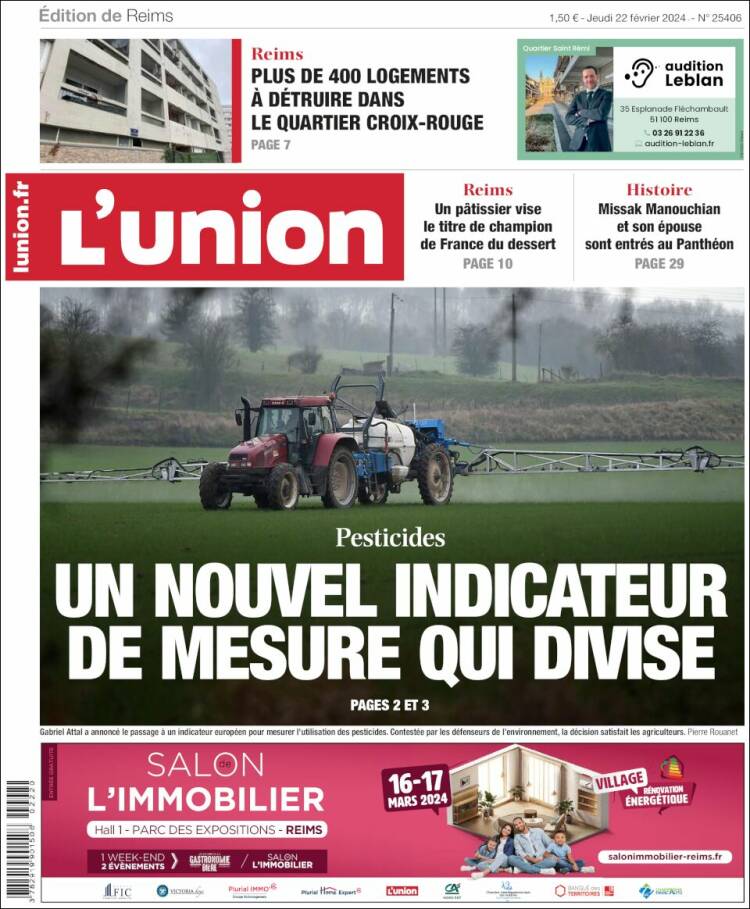 Portada de L'Union (Francia)