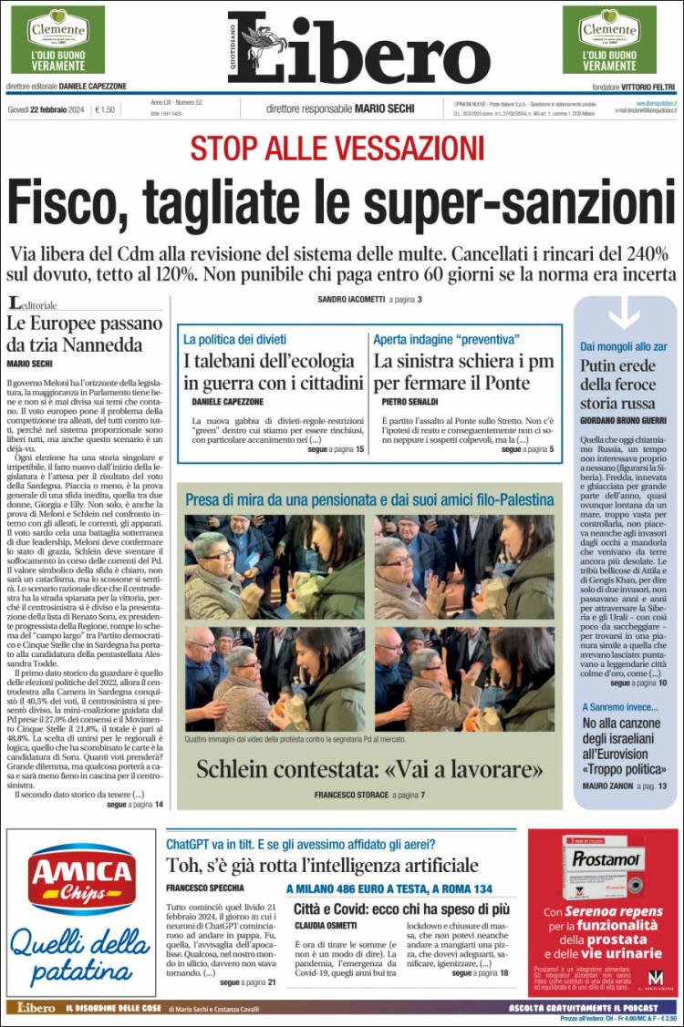 Portada de Libero (Italia)