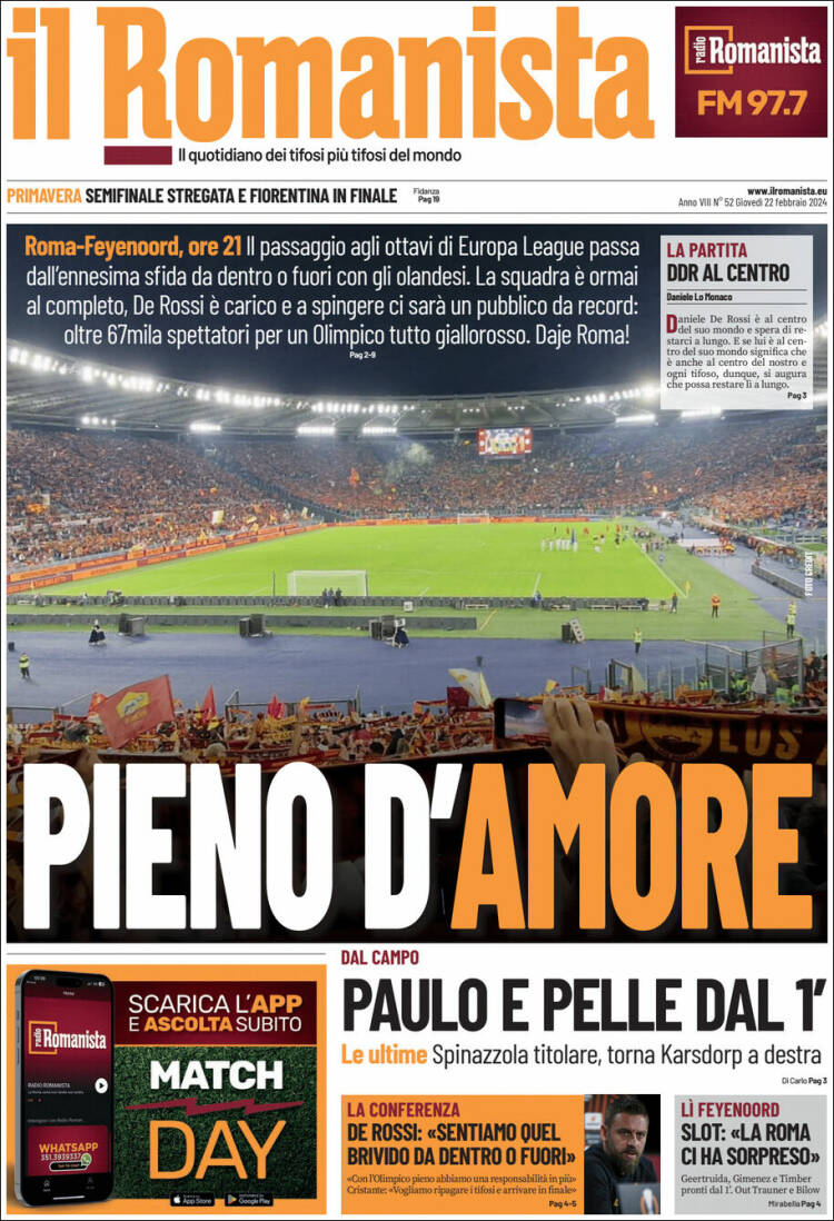 Portada de Romanista (Italia)