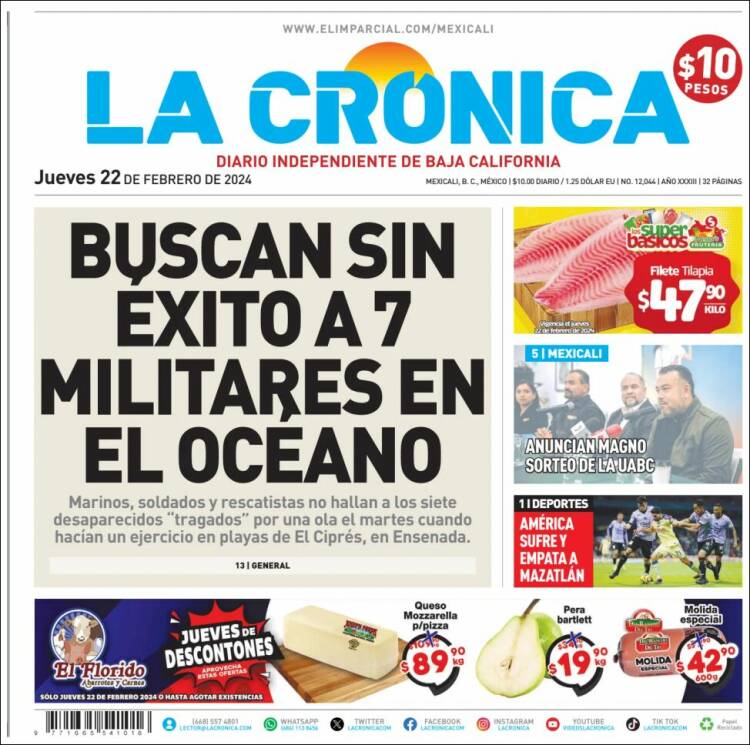 Portada de La Crónica de Baja California (M&eacute;xico)