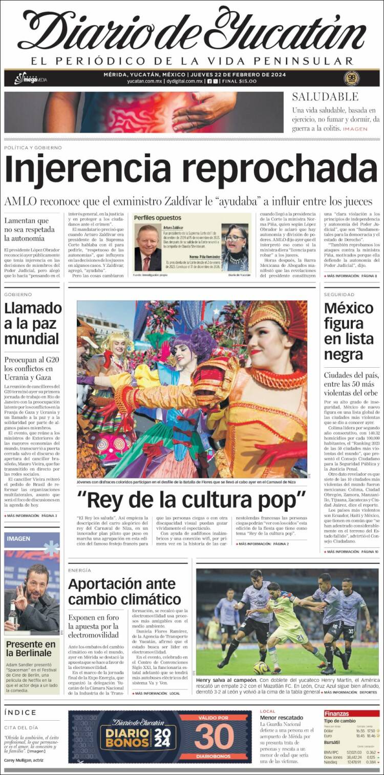 Portada de Diario de Yucatán (Mexico)