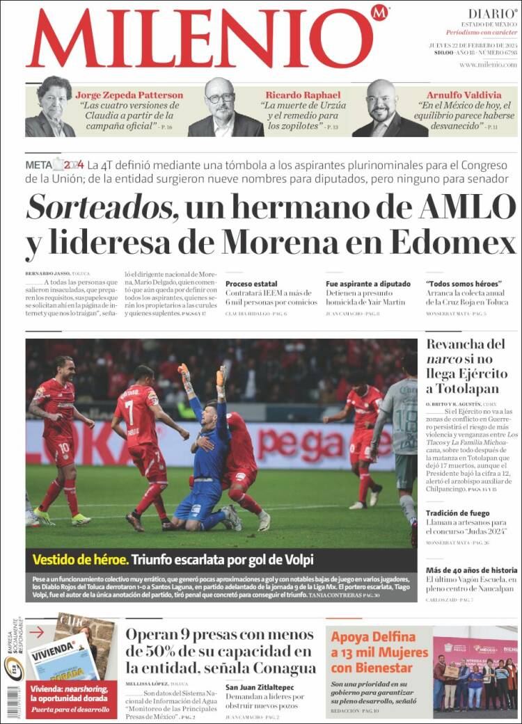 Portada de Milenio - Estado de México (M&eacute;xico)