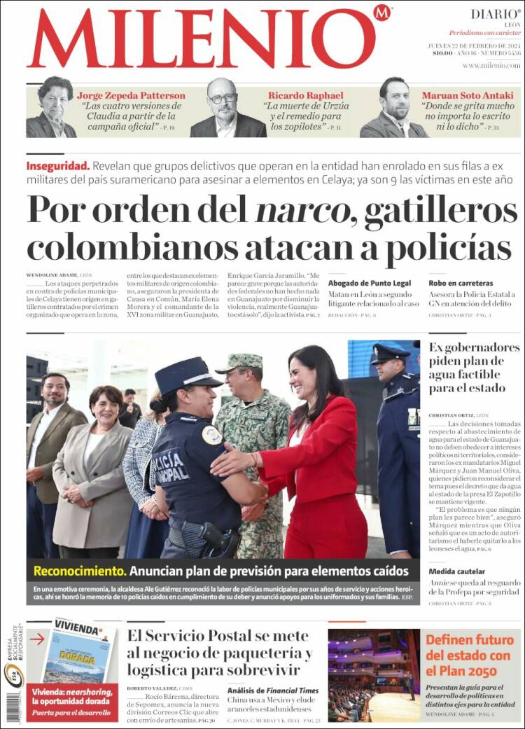 Portada de Milenio de León (M&eacute;xico)