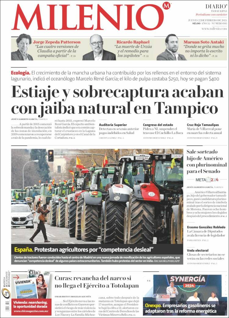 Portada de Milenio - Tamaulipas (M&eacute;xico)