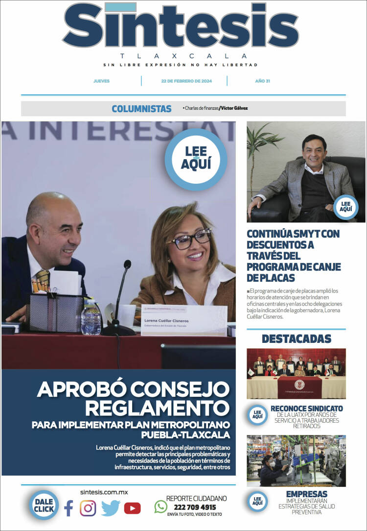 Portada de Síntesis de Tlaxcala (M&eacute;xico)