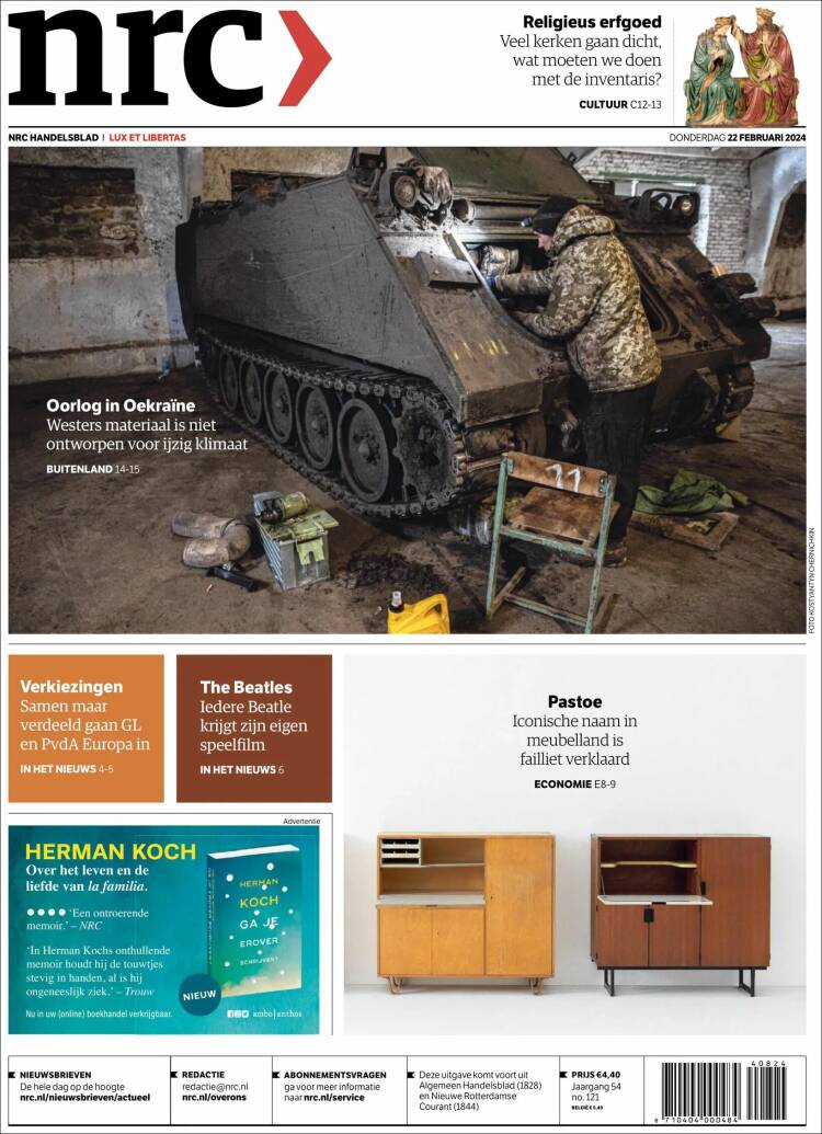 Portada de NRC Handelsblad (Pa&iacute;ses Bajos)