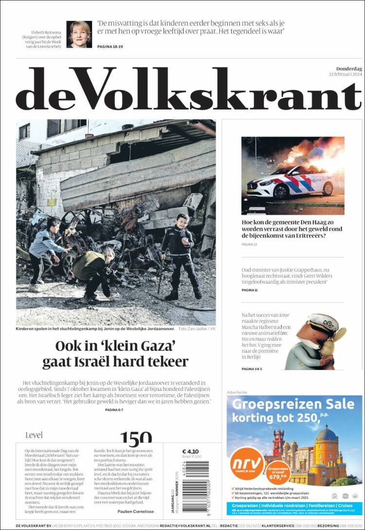 Portada de De Volkskrant (Pa&iacute;ses Bajos)