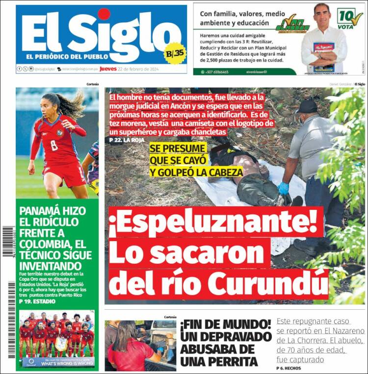 Portada de El Siglo (Panam&aacute;)