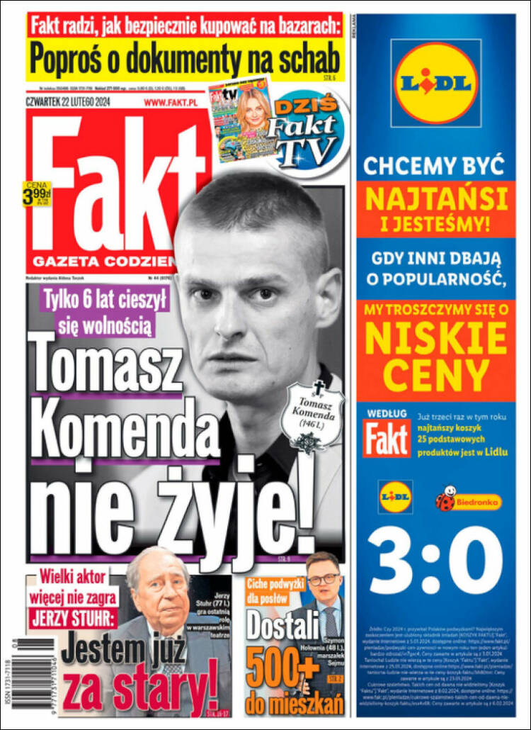 Portada de Fakt (Polonia)