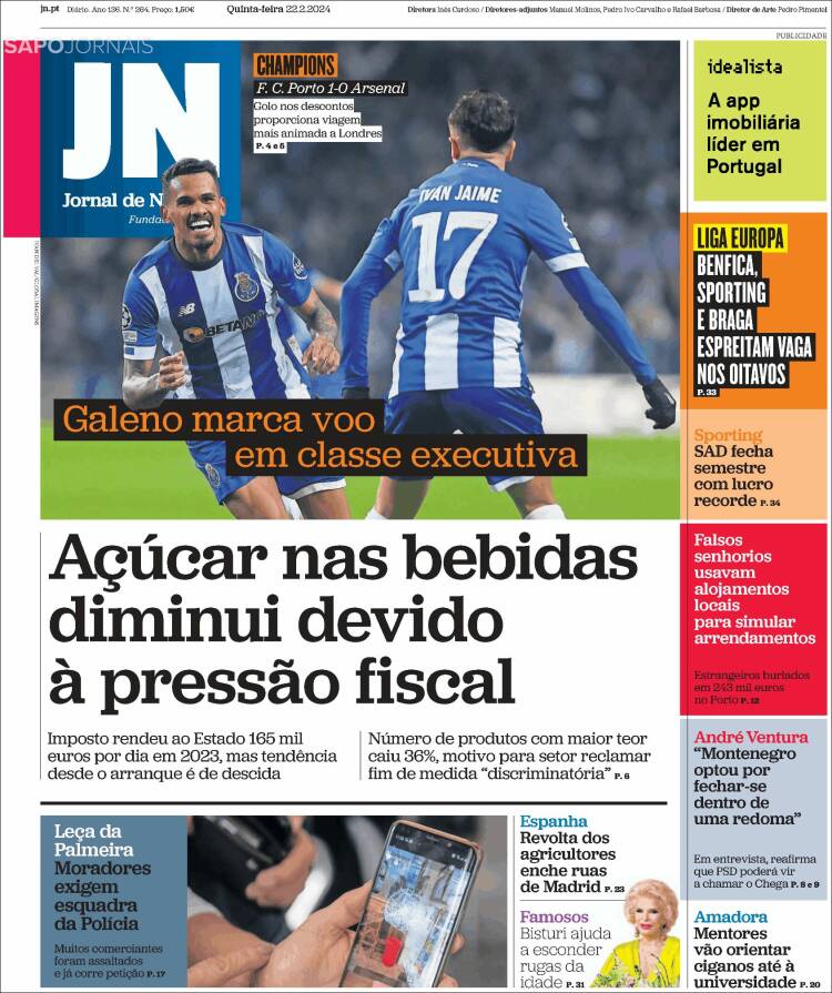 Portada de Jornal de Notícias (Portugal)