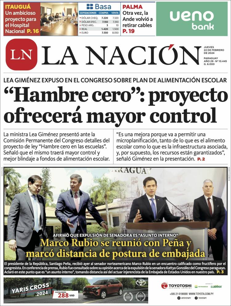 Portada de La Nación (Paraguay)