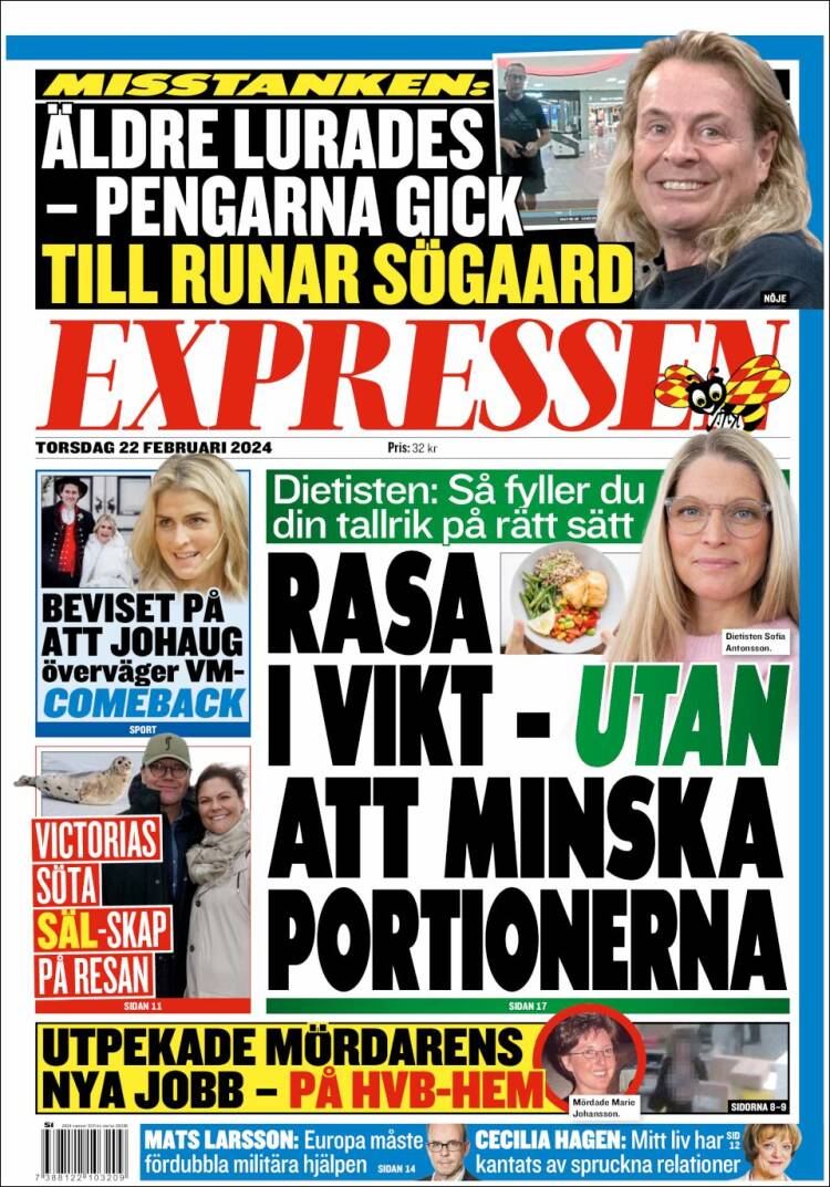 Portada de Expressen (Suecia)