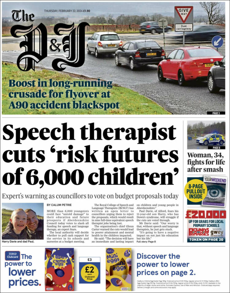 Portada de The Press and Journal (Reino Unido)