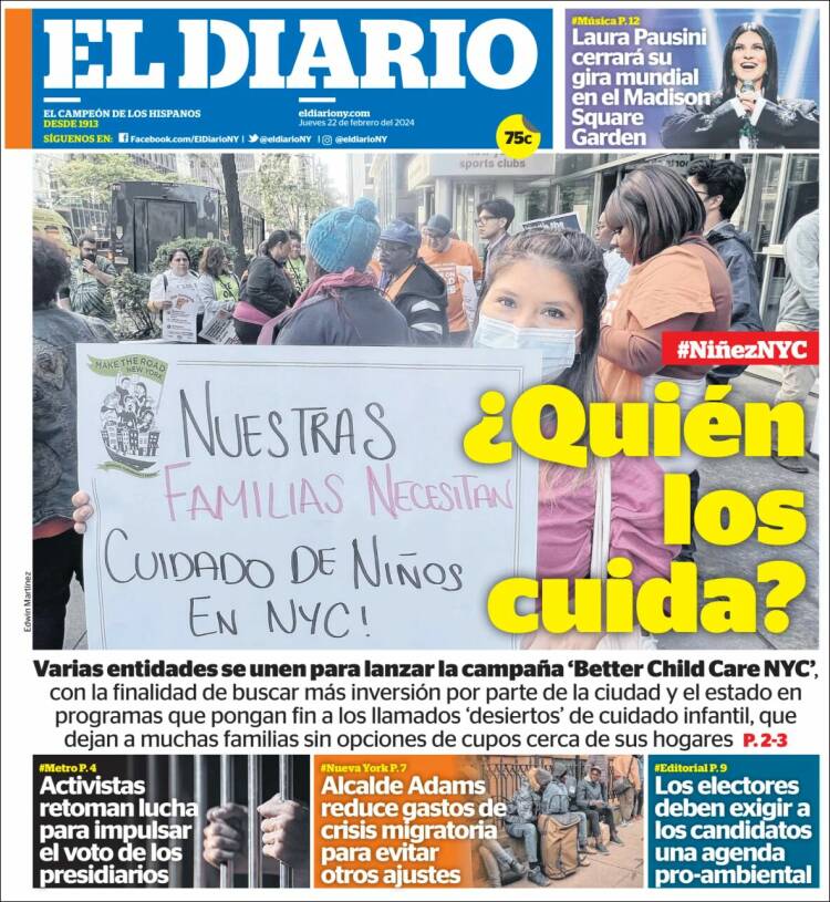 Portada de El Diario NY (USA)