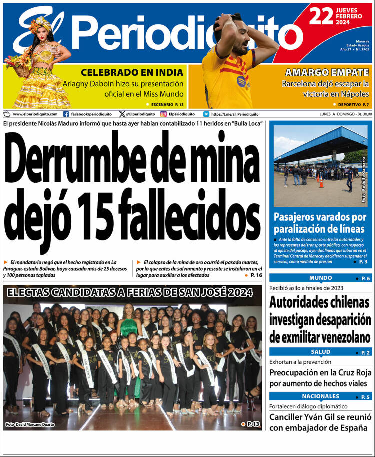 Portada de Periodiquito de Aragua (Venezuela)