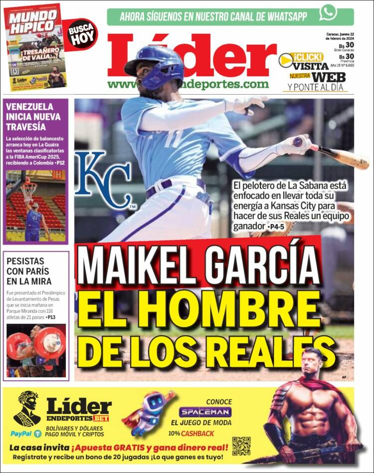 Portada de Lider en deportes (Venezuela)