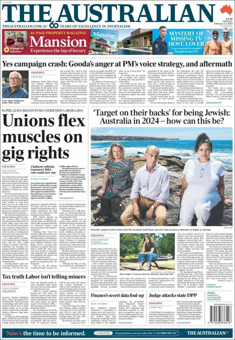 Portada de The Australian (Australia)