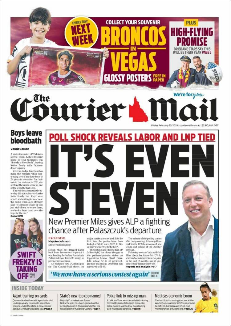 Portada de The Courier-Mail (Australia)