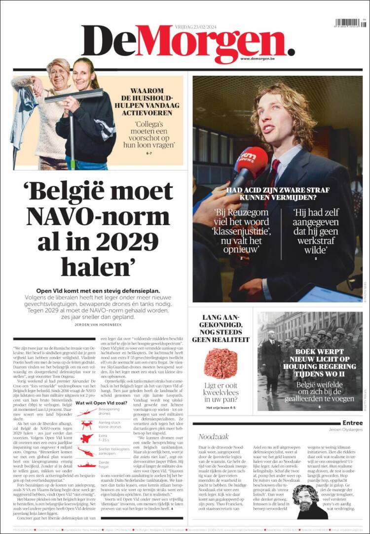 Portada de De Morgen (B&eacute;lgica)