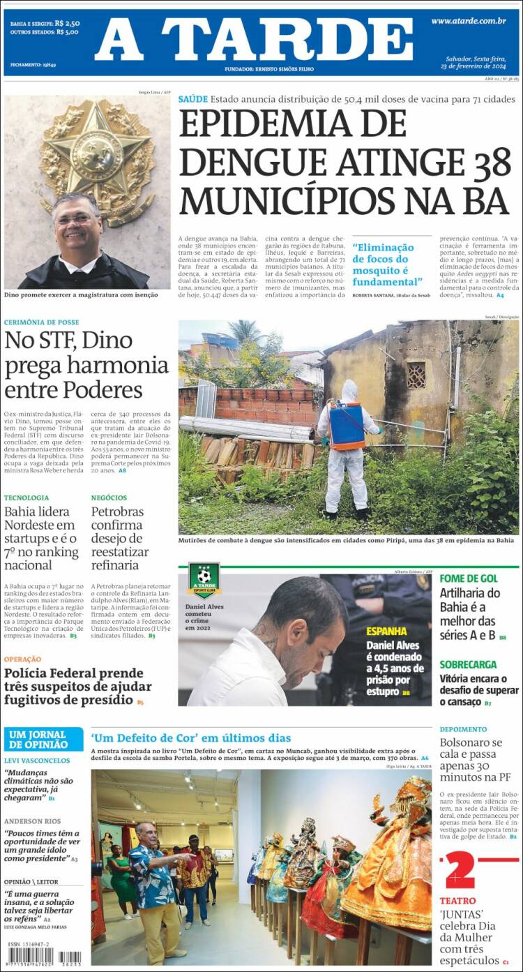 Portada de Diário A Tarde (Brasil)