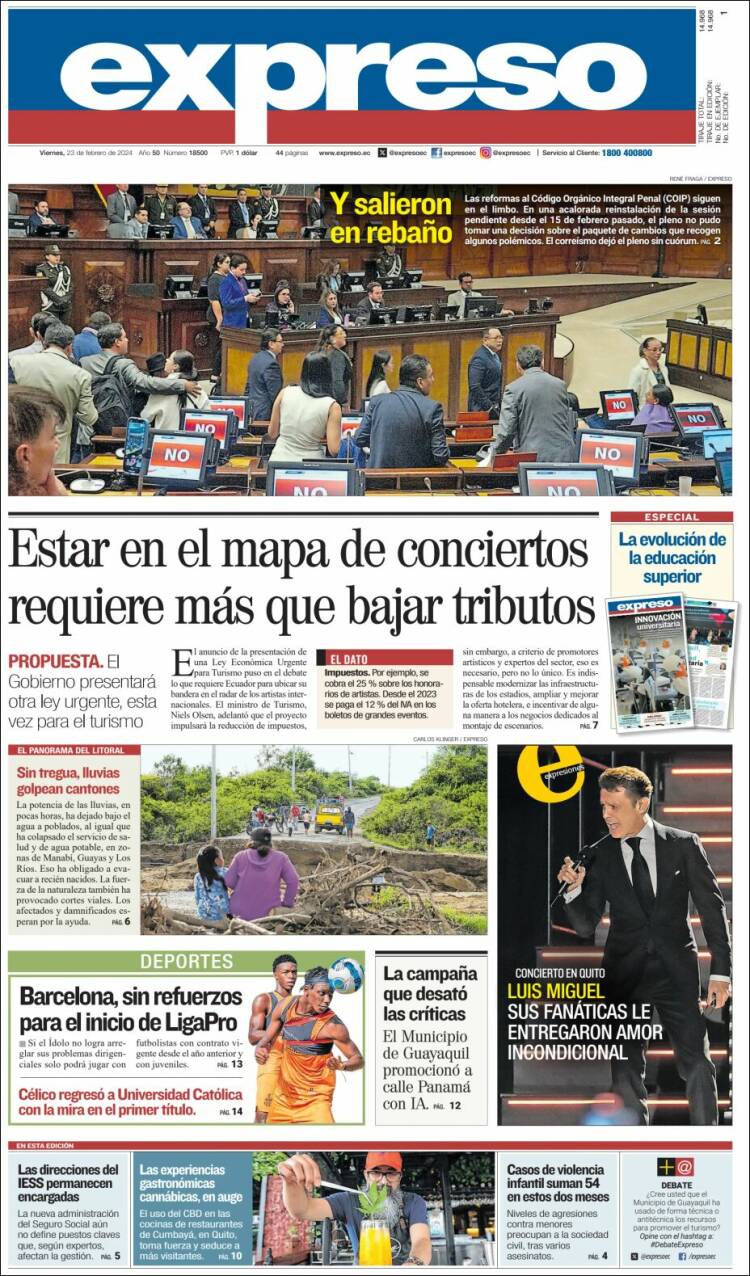 Portada de Expreso (Ecuador)