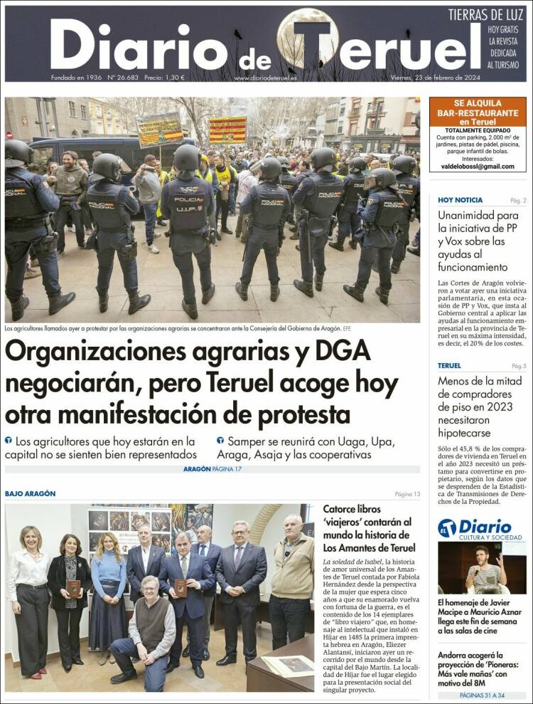 Portada de Diario de Teruel (España)