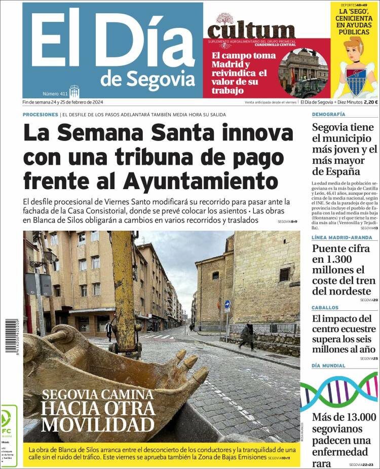 Portada de El Día de Segovia (España)