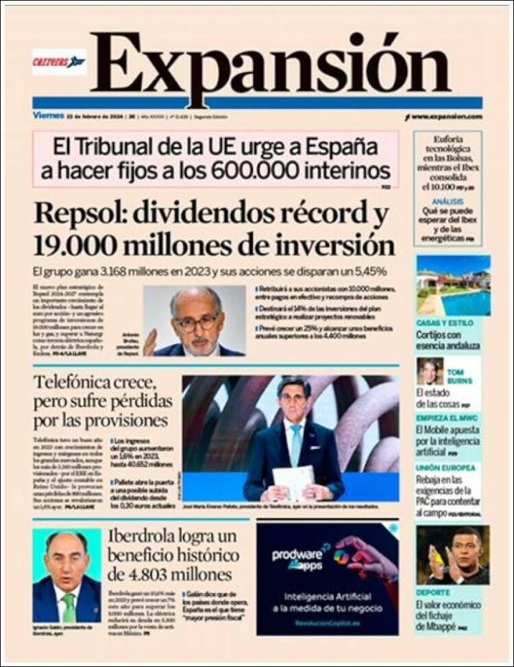 Portada de Expansión (Espa&ntilde;a)